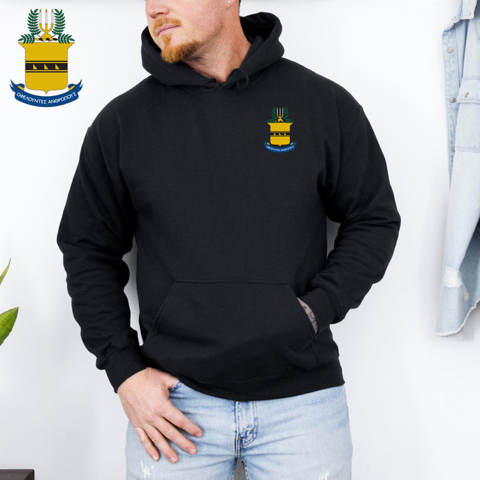 Discount Acacia Fraternity Crest Shield Emblem Hooded Sweatshirt DISCOUNT-ACACIA Fraternity Crest - Shield Emblem Hooded Sweatshirt