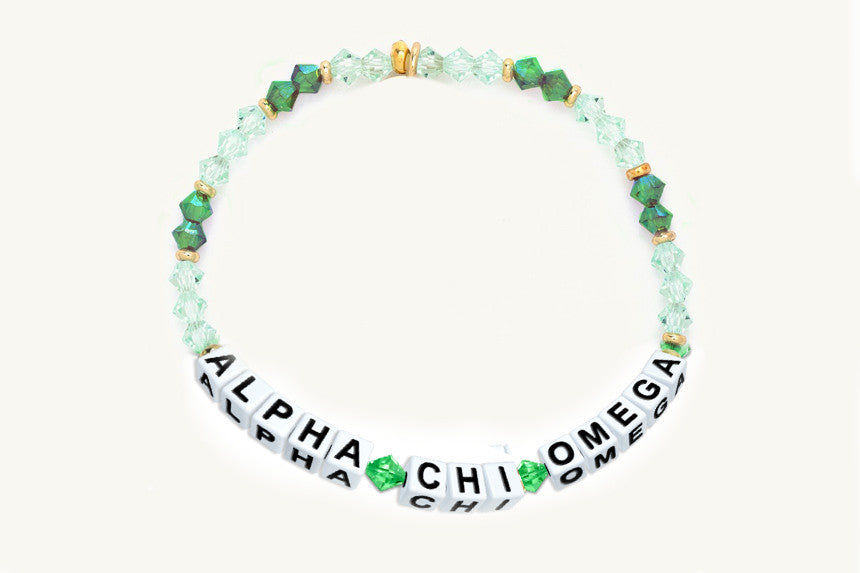 Alpha Chi Omega Glass Name Bead Bracelet Alpha Chi Omega Glass Name Bead Bracelet