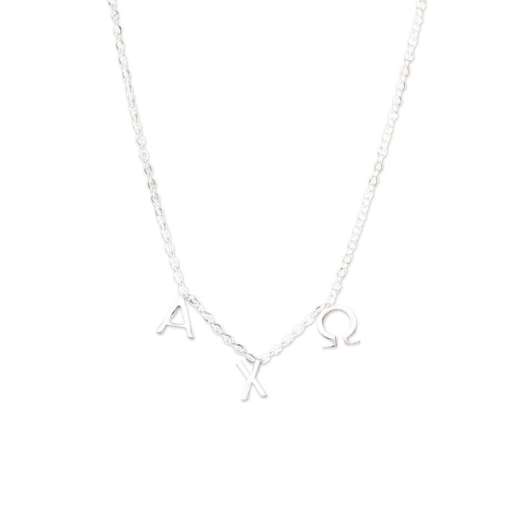 Alpha Chi Omega Silver Letter Necklaces Alpha Chi Omega Silver Letter Necklaces