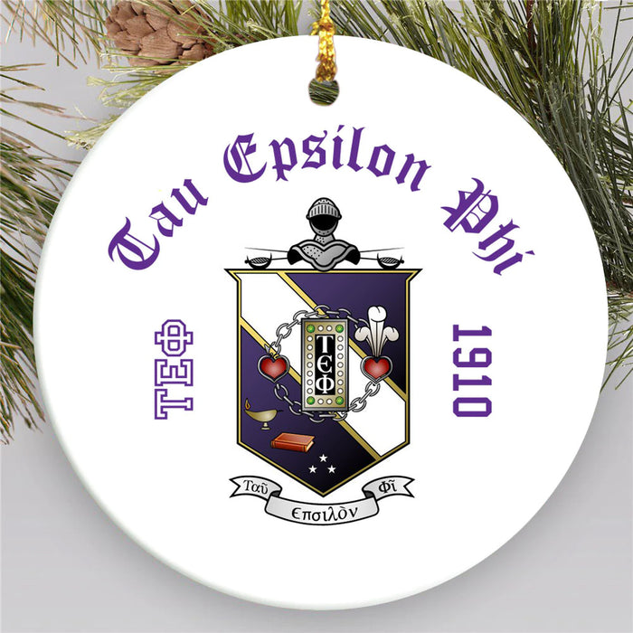 Tau Epsilon Phi Round Crest Ornament