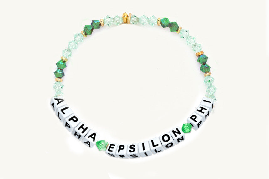 Alpha Epsilon Phi Glass Name Bead Bracelet Alpha Epsilon Phi Glass Name Bead Bracelet