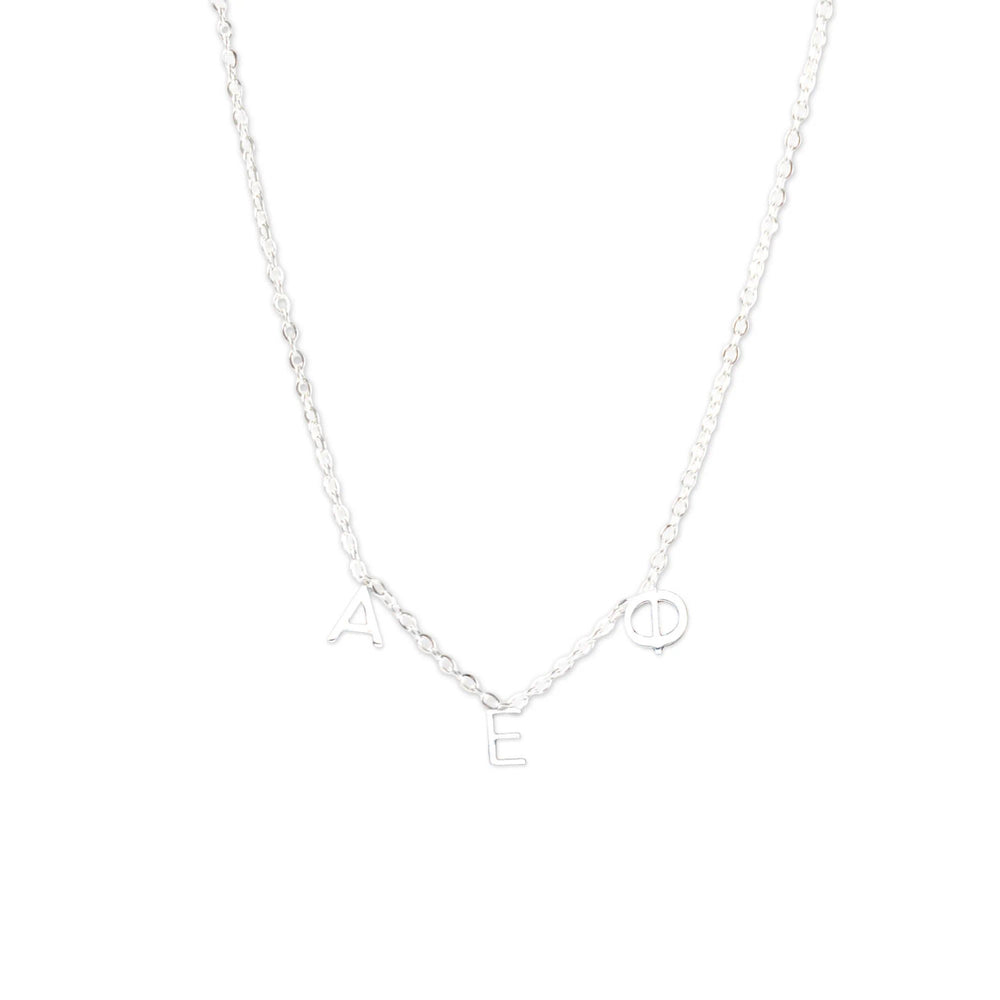 Alpha Epsilon Phi Silver Letter Necklaces Alpha Epsilon Phi Silver Letter Necklaces