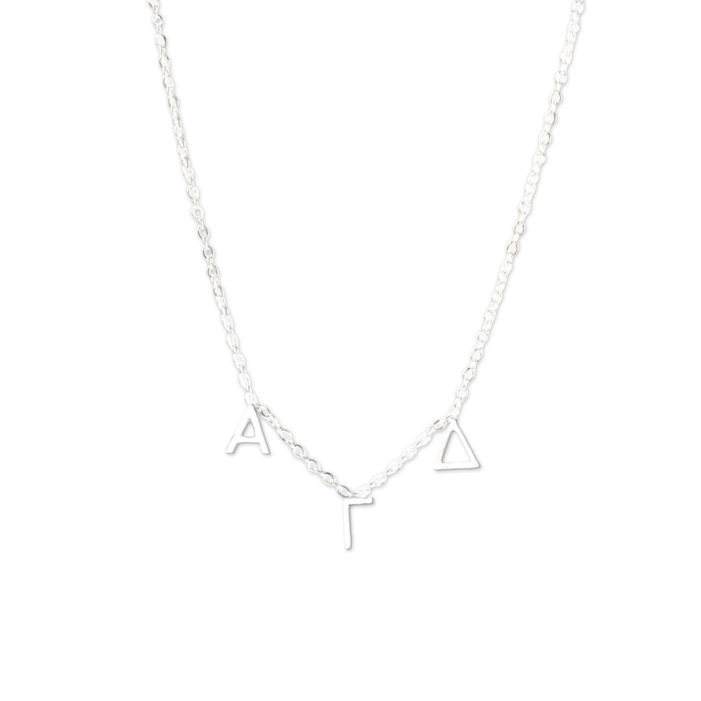 Alpha Gamma Delta Silver Letter Necklaces Alpha Gamma Delta Silver Letter Necklaces