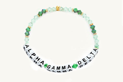 Alpha Gamma Delta Alpha Gamma Delta Glass Name Bead Bracelet