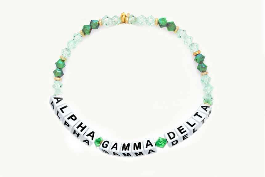 Alpha Gamma Delta Glass Name Bead Bracelet Alpha Gamma Delta Glass Name Bead Bracelet