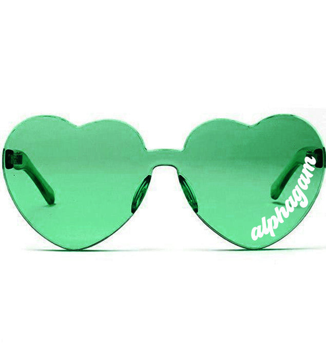 Alpha Gamma Delta Heart Shaped Sunglasses Alpha Gamma Delta Heart Shaped Sunglasses