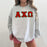 Alpha Chi Omega 2 Day Ship Twill Crewneck Sweatshirt Alpha Chi Omega - 2 Day Ship Twill Crewneck Sweatshirt