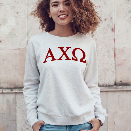 Alpha Chi Omega Alpha Chi Omega Arched Greek Lettered Crewneck Sweatshirt
