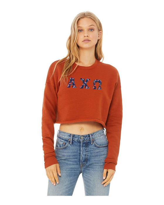 Alpha Chi Omega Bella + Canvas Women's Cropped Crew Fleece Alpha Chi Omega Bella + Canvas - Women's Cropped Crew Fleece
