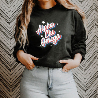 Alpha Chi Omega Flashback Crewneck Sweatshirt Alpha Chi Omega Flashback Crewneck Sweatshirt