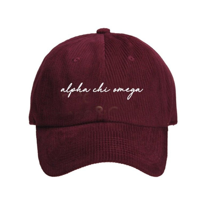 Alpha Chi Omega Corduroy Baseball Hats Alpha Chi Omega Corduroy Baseball Hats