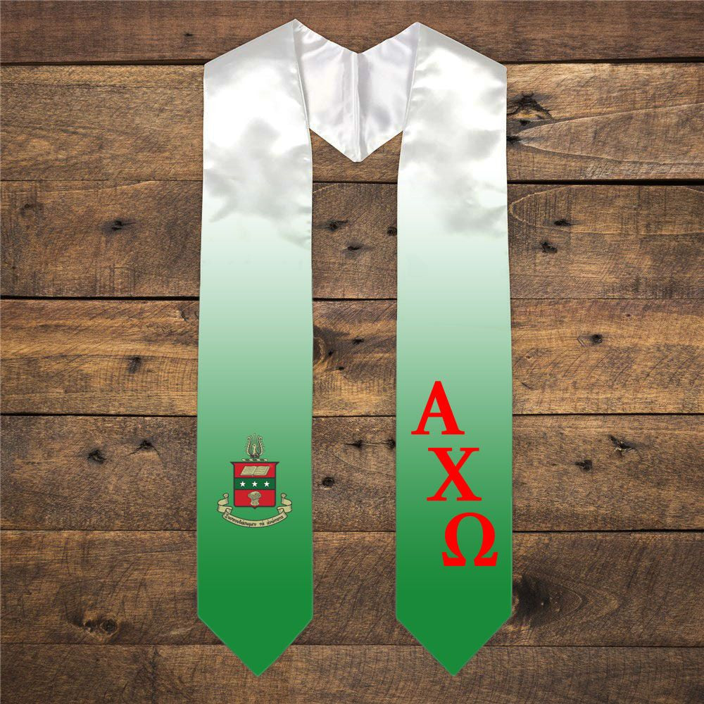 Alpha Chi Omega Extra Fancy Diagonal Greek Graduation Stole W Crest Alpha Chi Omega Extra Fancy Diagonal Greek Graduation Stole W Crest