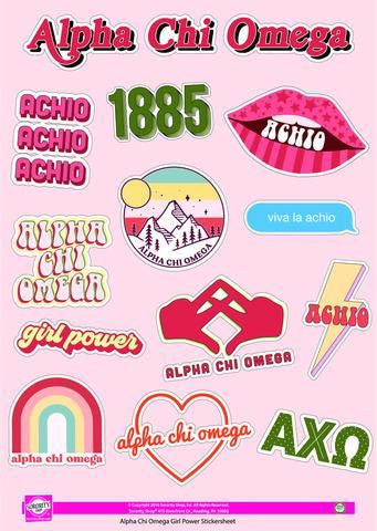 Alpha Chi Omega Girl Power Stickers Alpha Chi Omega Girl Power Stickers