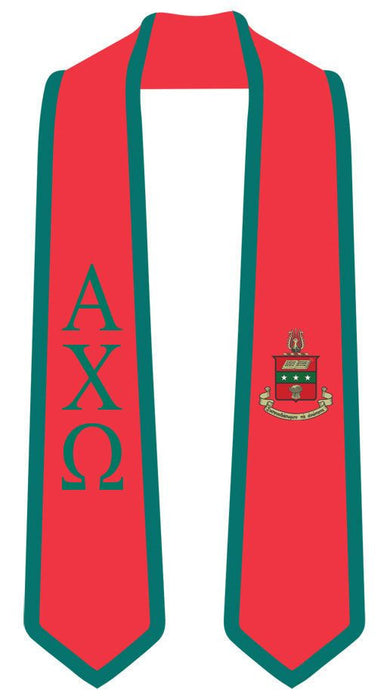 Discount Alpha Chi Omega Greek 2 Tone Lettered Graduation Sash Stole DISCOUNT-Alpha Chi Omega Greek 2 Tone Lettered Graduation Sash Stole