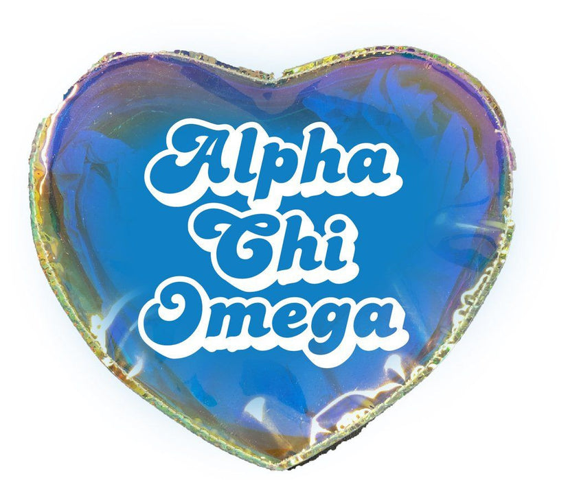 Alpha Chi Omega Heart Shaped Makeup Bag Alpha Chi Omega Heart Shaped Makeup Bag