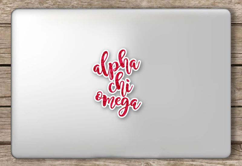 Alpha Chi Omega Script Sticker — GreekU