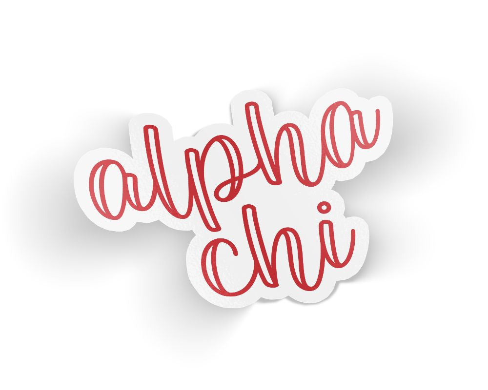 Alpha Chi Omega Nickname Script Sticker — GreekU