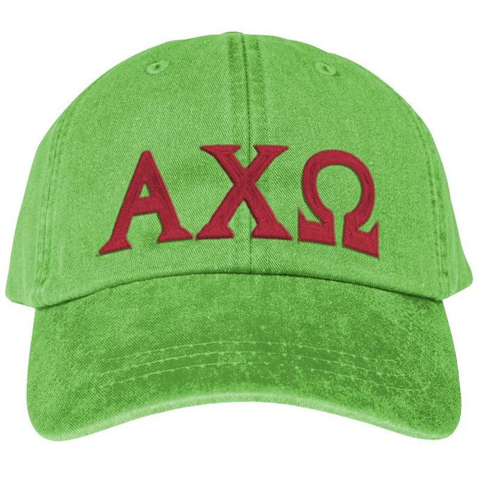 Alpha Chi Omega Lettered Premium Pastel Hat Alpha Chi Omega Lettered Premium Pastel Hat