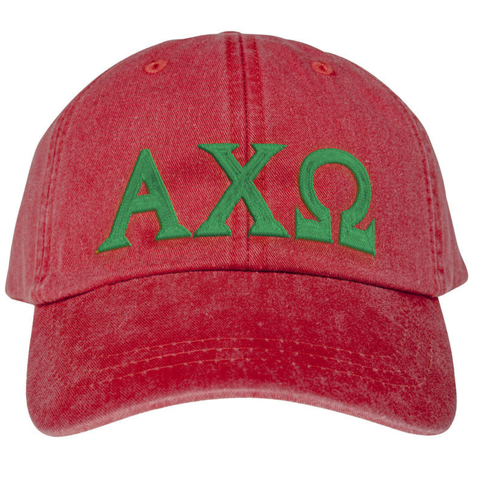 Alpha Chi Omega Lettered Premium Pastel Hat Alpha Chi Omega Lettered Premium Pastel Hat