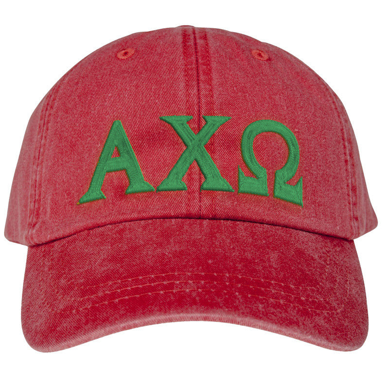 Alpha Chi Omega Lettered Premium Pastel Hat Alpha Chi Omega Lettered Premium Pastel Hat