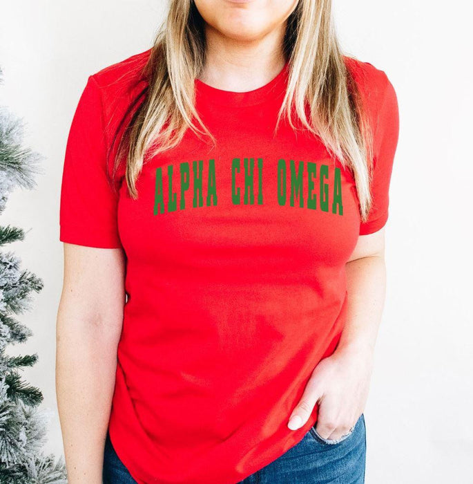Alpha Chi Omega Letterman T Shirt Alpha Chi Omega Letterman T-Shirt