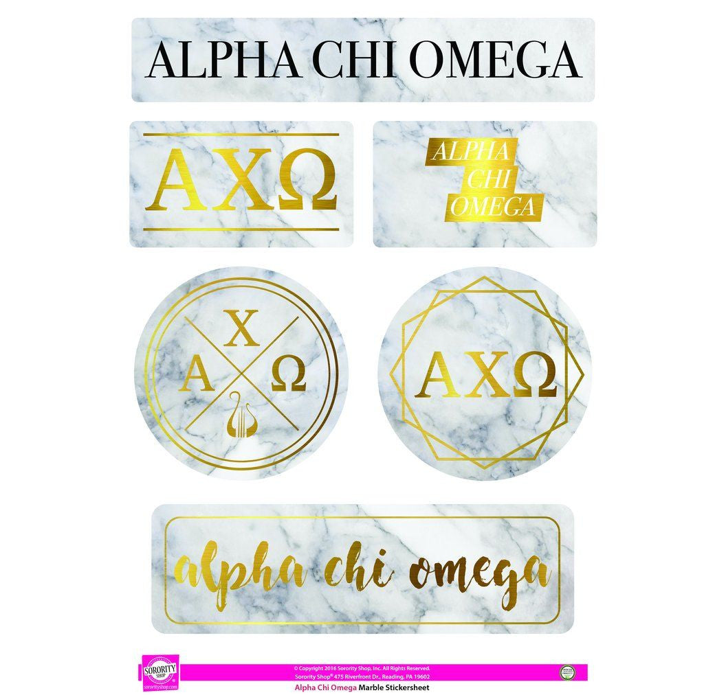 Alpha Chi Omega Marble Sticker Sheet Alpha Chi Omega Marble Sticker Sheet