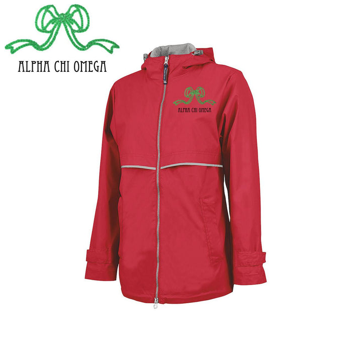 Alpha Chi Omega New Englander Bows Rain Jacket Alpha Chi Omega New Englander Bows Rain Jacket