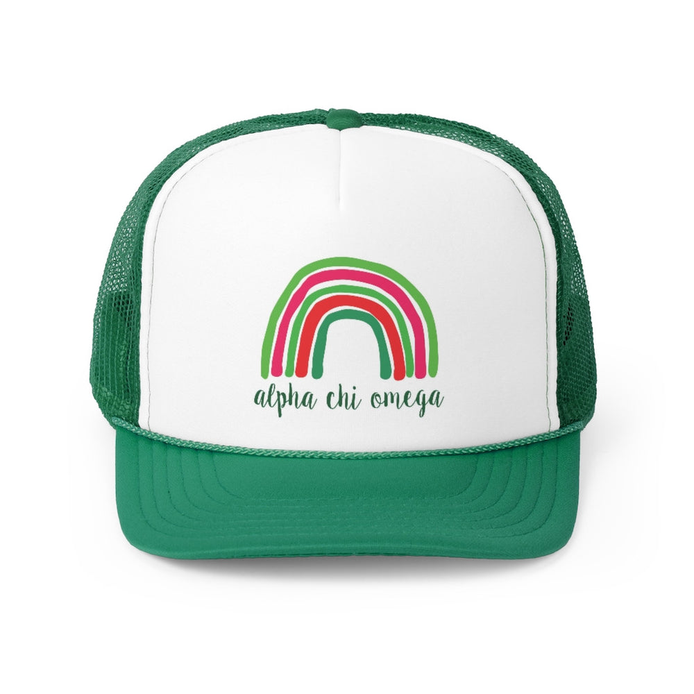 Alpha Chi Omega Rainbow Trucker Caps Alpha Chi Omega Rainbow Trucker Caps