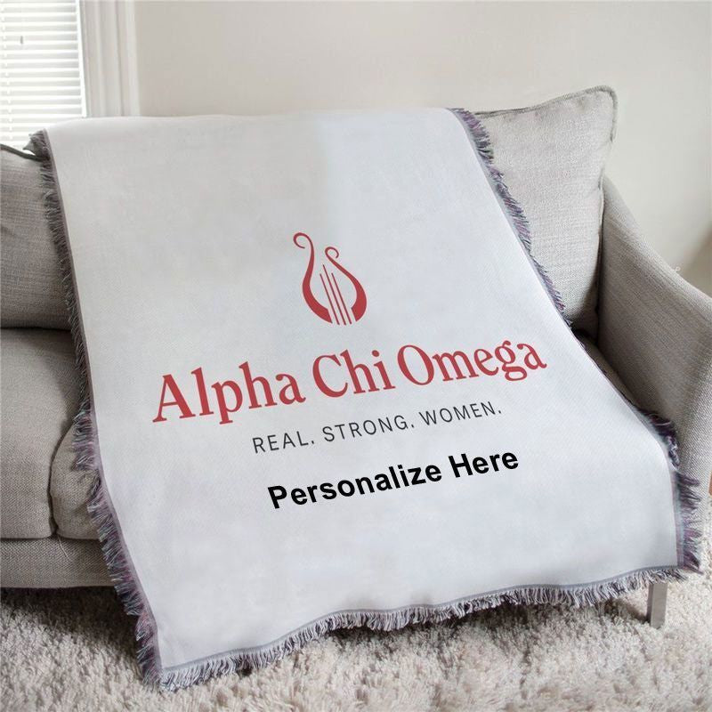 Alpha Chi Omega Real Strong Women Afghan Blanket Throw Alpha Chi Omega Real Strong Women Afghan Blanket Throw