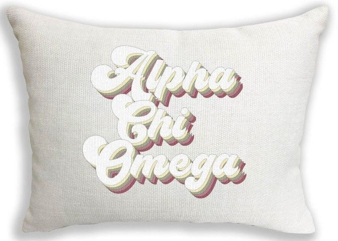Alpha Chi Omega Retro Throw Pillow Alpha Chi Omega Retro Throw Pillow