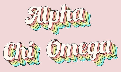 Alpha Chi Omega Alpha Chi Omega Sorority Retro Flag