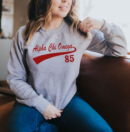 Alpha Chi Omega Alpha Chi Omega Tail Crewneck Sweatshirt