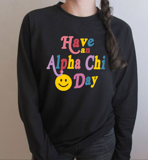 Clothing Alpha Chi Omega Have A Day Crewneck Sweatshirt