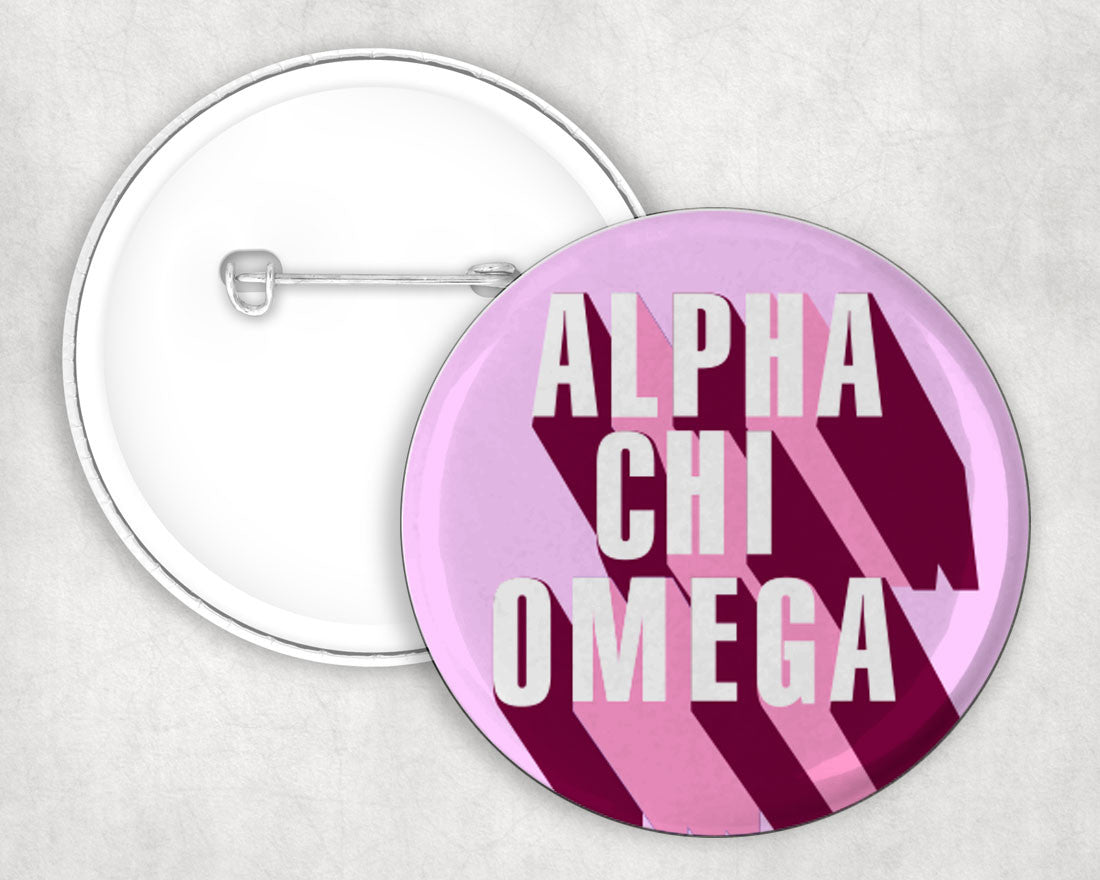 Alpha Chi Omega 3d Button Pin Buttons Alpha Chi Omega 3D Button Pin Buttons