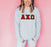 Discount Alpha Chi Omega Lettered Long Sleeve Tee DISCOUNT Alpha Chi Omega Lettered Long Sleeve Tee
