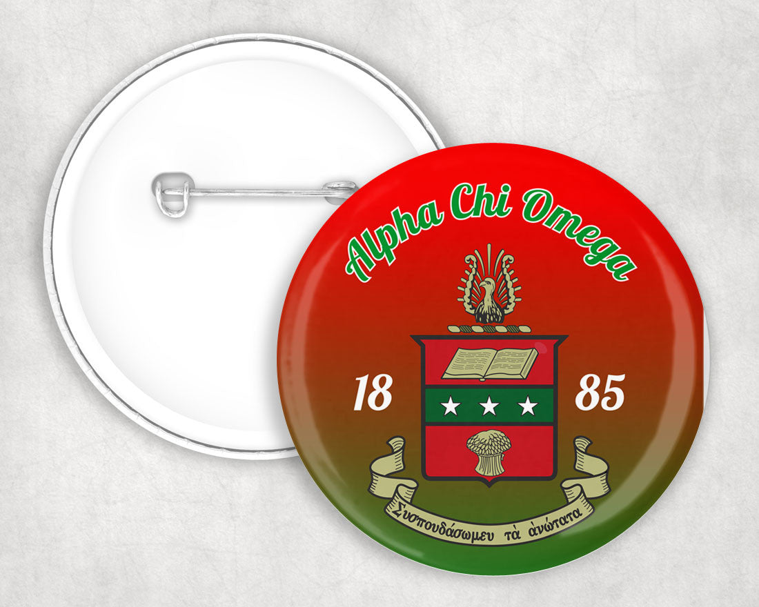 Alpha Chi Omega Classic Crest Pin Buttons Alpha Chi Omega Classic Crest Pin Buttons