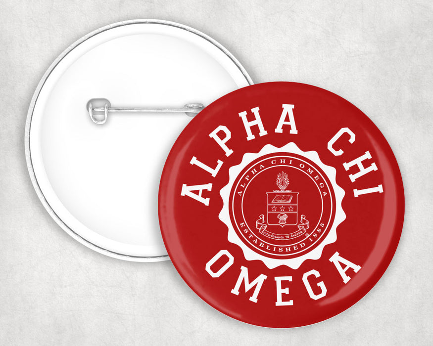 Alpha Chi Omega Seal Crest Pin Buttons Alpha Chi Omega Seal Crest Pin Buttons