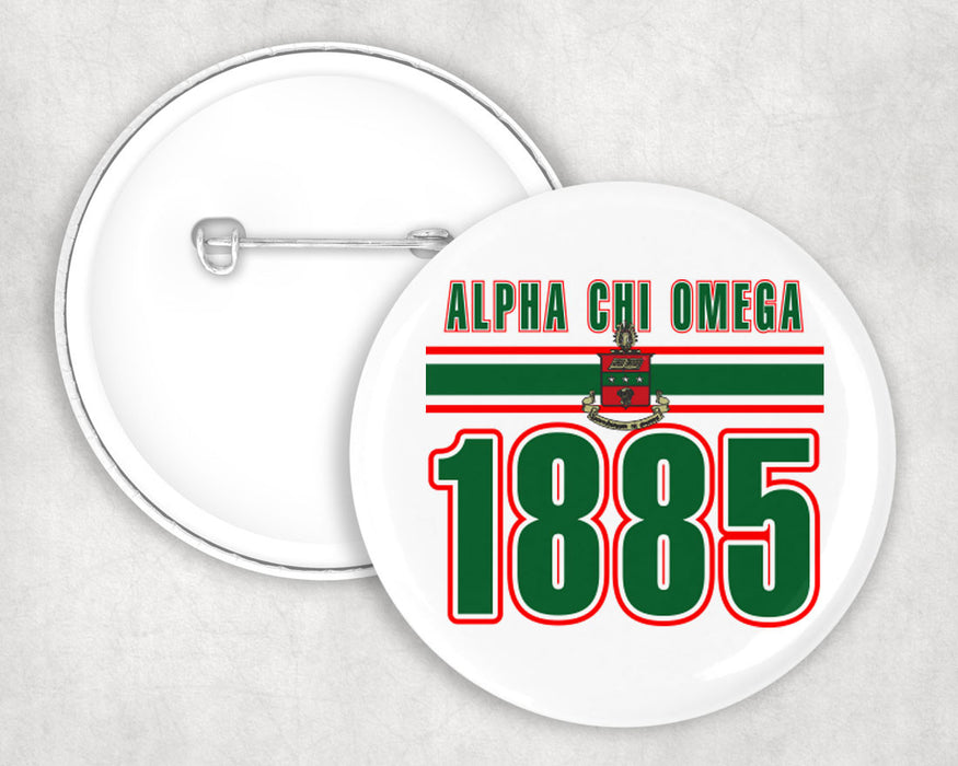 Alpha Chi Omega Stripe Est Pin Buttons Alpha Chi Omega Stripe Established Pin Buttons