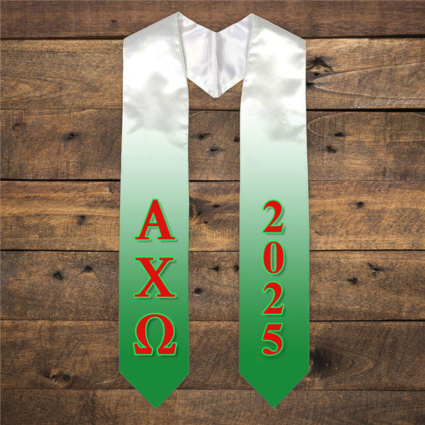 Alpha Chi Omega Extra Fancy Greek Graduation Stole W Year Alpha Chi Omega Extra Fancy Greek Graduation Stole W Year