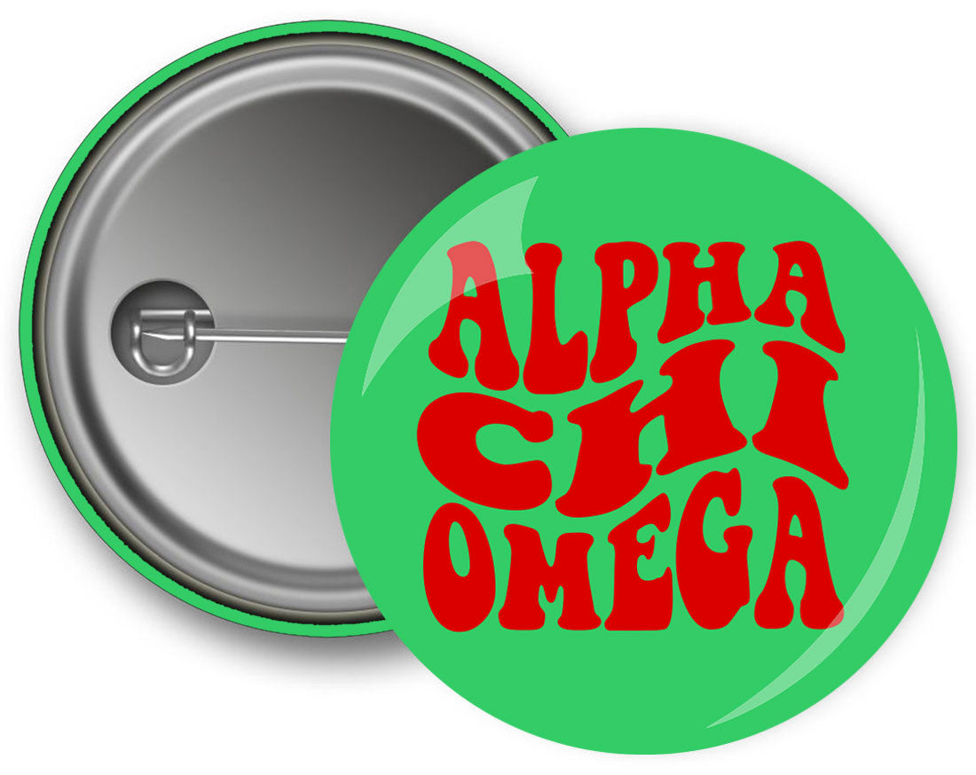 Alpha Chi Omega Bulky Text Button Alpha Chi Omega Bulky Text Button