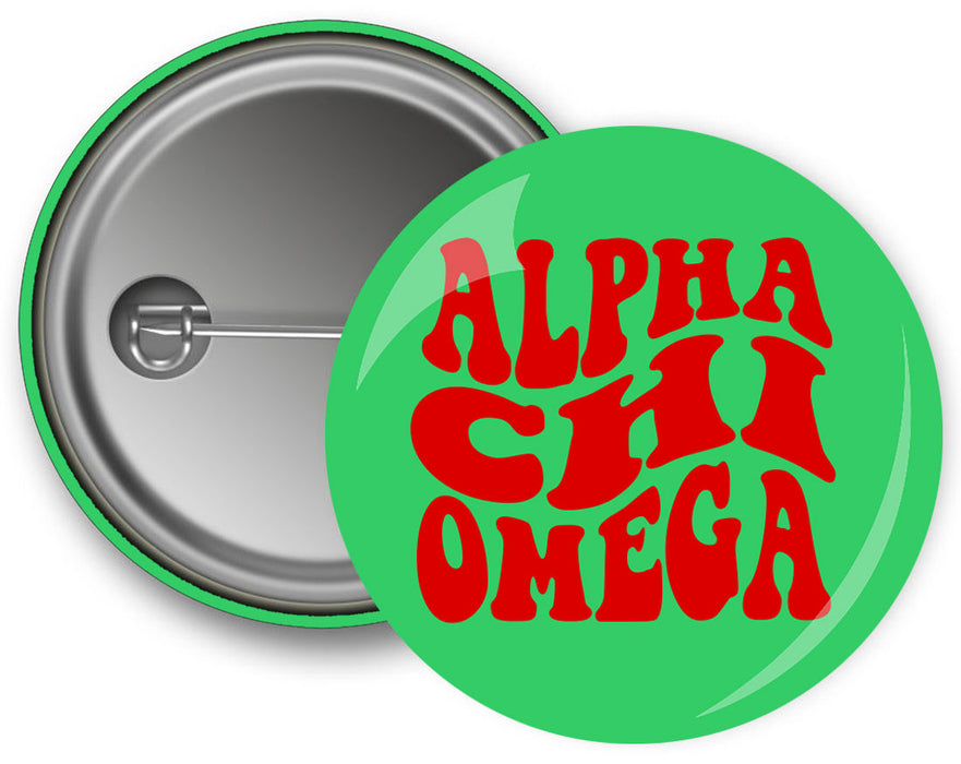 Alpha Chi Omega Bulky Text Button Alpha Chi Omega Bulky Text Button