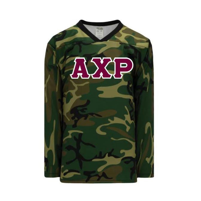 Alpha Chi Rho Camouflage Lettered Hockey Jersey Alpha Chi Rho Camouflage Lettered Hockey Jersey