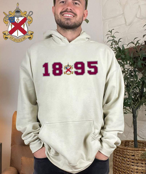 Alpha Chi Rho Crest Year Hooded Sweatshirt Alpha Chi Rho Crest Year Hooded Sweatshirt