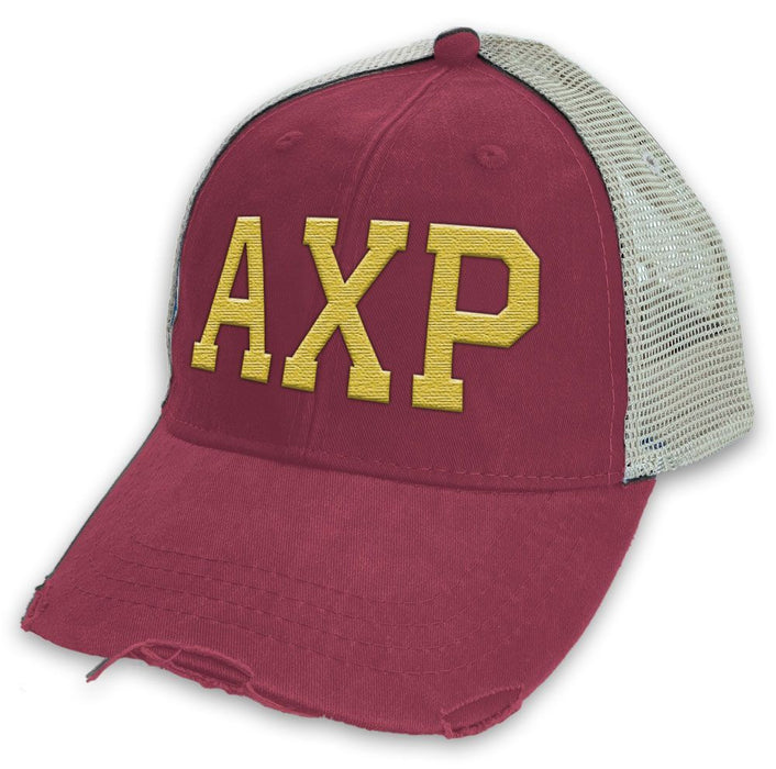 Alpha Chi Rho Distressed Trucker Hat Alpha Chi Rho Distressed Trucker Hat