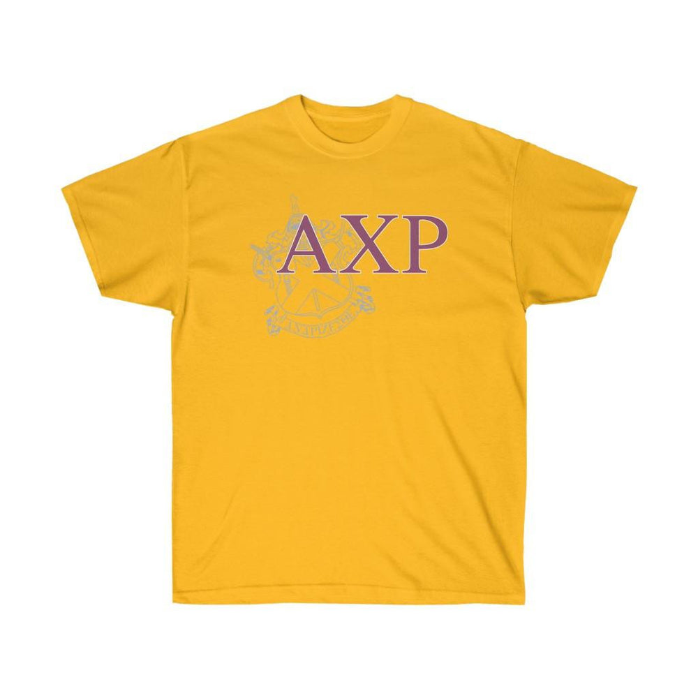 Printify Alpha Chi Rho Greek Crest Cotton Tee Alpha Chi Rho Greek Crest Cotton Tee