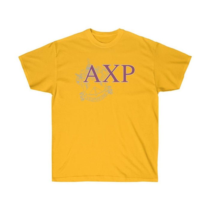 Printify Alpha Chi Rho Greek Crest Cotton Tee Alpha Chi Rho Greek Crest Cotton Tee