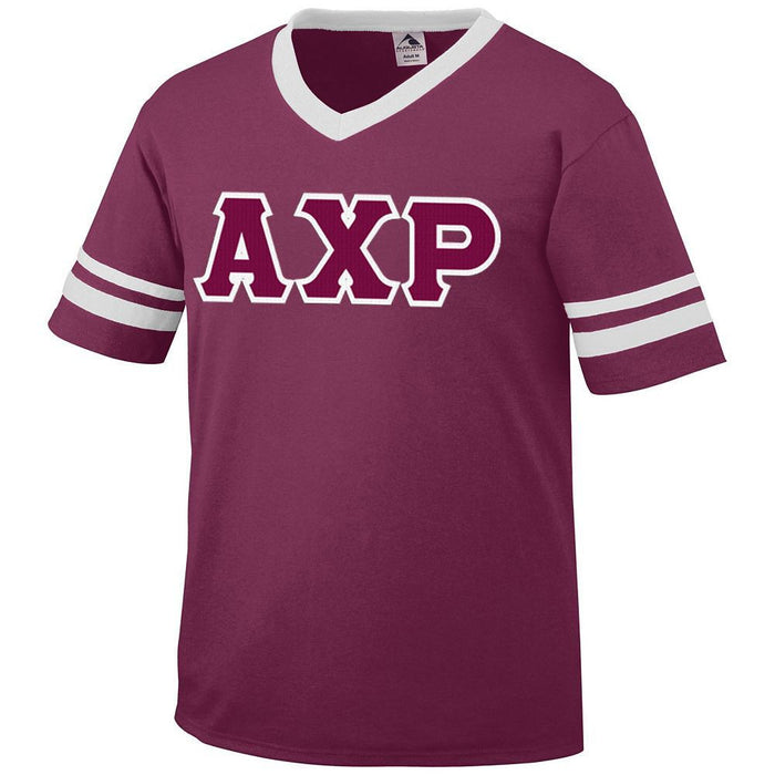 Discount Alpha Chi Rho Jersey With Greek Applique Letters DISCOUNT-Alpha Chi Rho Jersey With Greek Applique Letters
