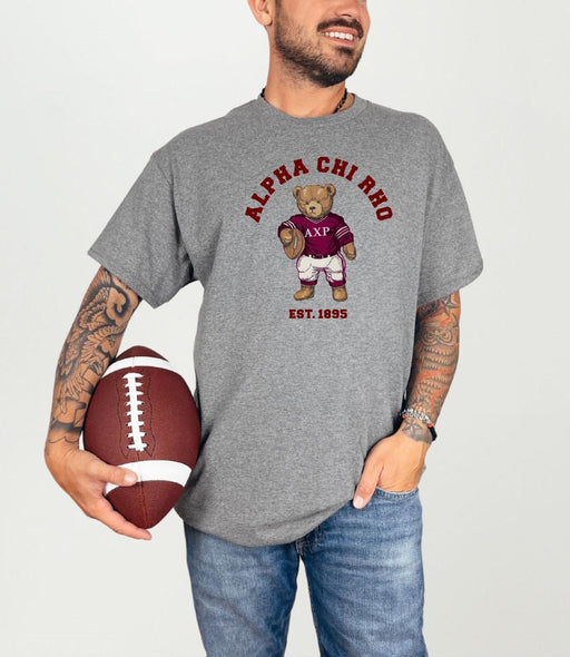 Alpha Chi Rho Alpha Chi Rho Teddy Bear Football T-Shirt