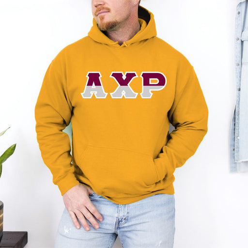 Clothing Alpha Chi Rho Two Toned Greek Lettered Hooded Sweatshirts
