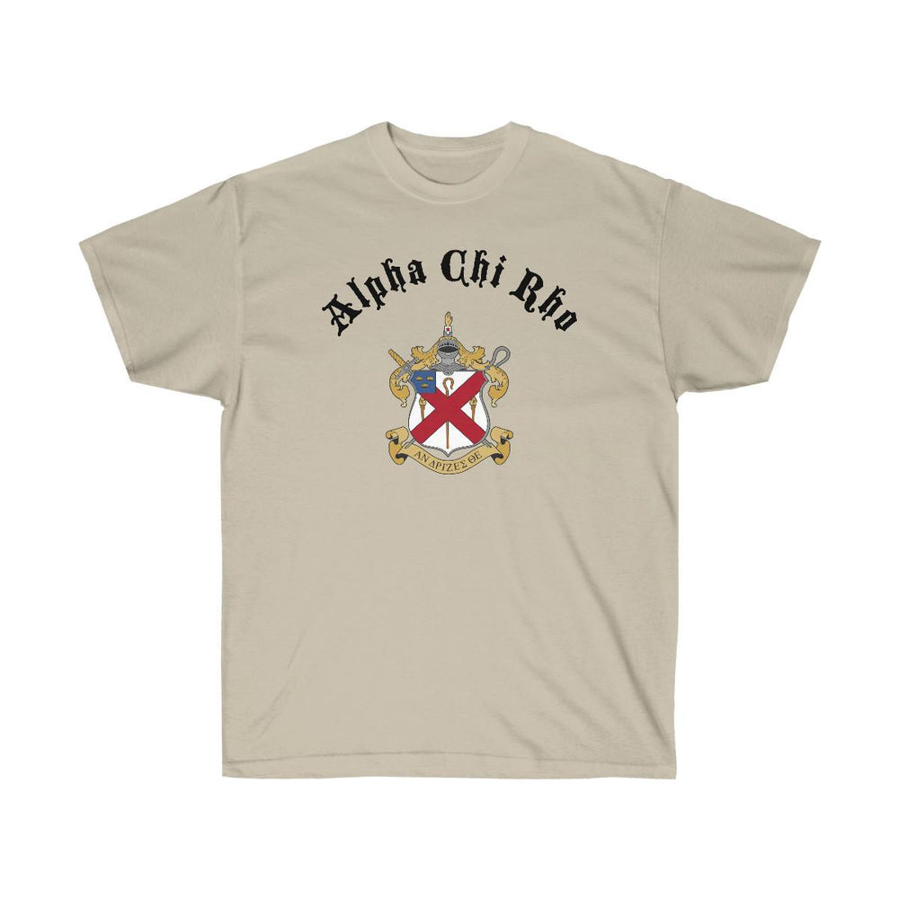 Printify Alpha Chi Rho Vintage Crest T Shirt Alpha Chi Rho Vintage Crest T-shirt